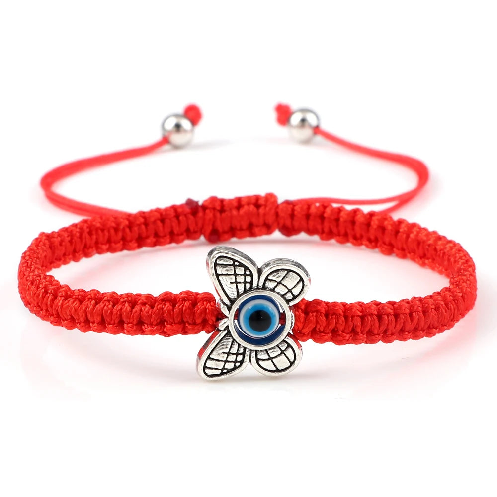 New Red Nylon Thread Evil Eye Braided Bracelet Women Men Vintage Butterfly Elephant Couple Bracelet Chain Jewelry Gift Wholesale