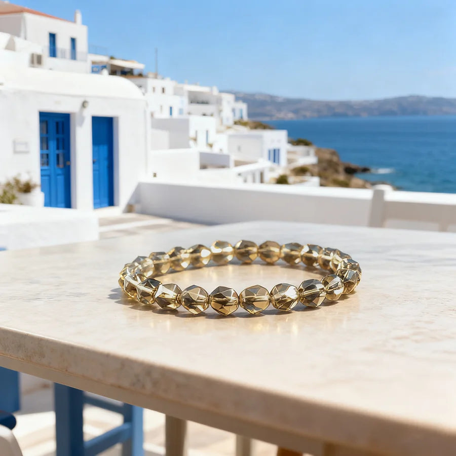Irregular Natural Stone Smoky Quartz Bracelet Men Women Tea Brown Crystal Improve Body Magnetic Field Stretch Jewelry Bangle