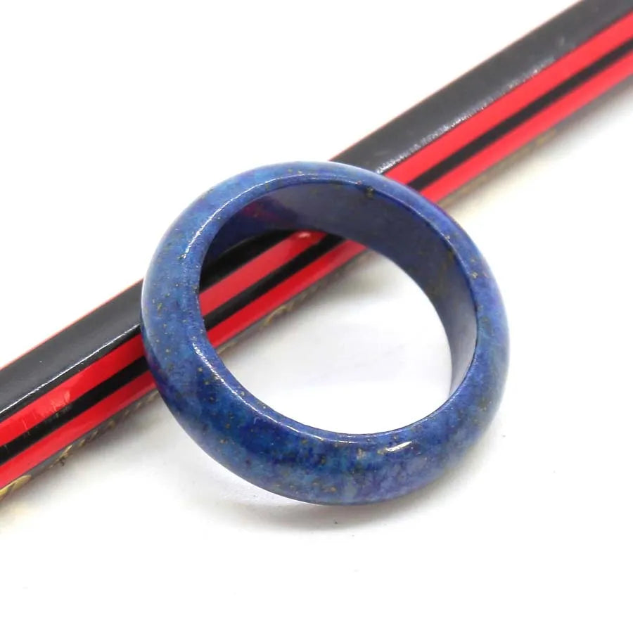 Naturtal Healing Crystal Stone Band Rings For Women Amethyst Rose Quartz Lapis Lazuli Labradorite Dainty Finger Ring Jewellery