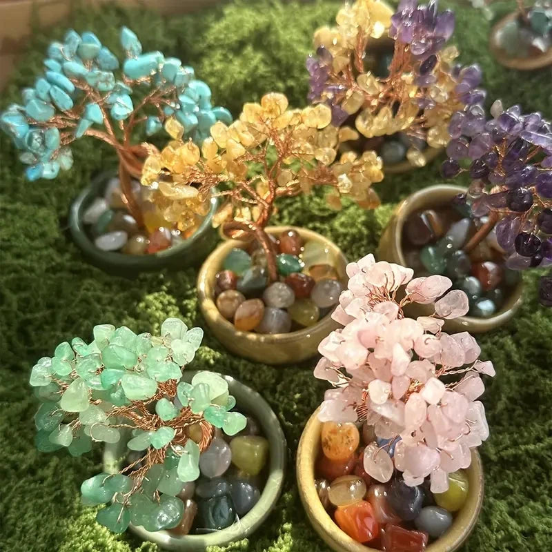 1pc, Amethyst Crystal Tree Reiki Natural Crystals Base Copper Wire Tree Life Spiritual Meditation Energy Tree Room Decor Gifts