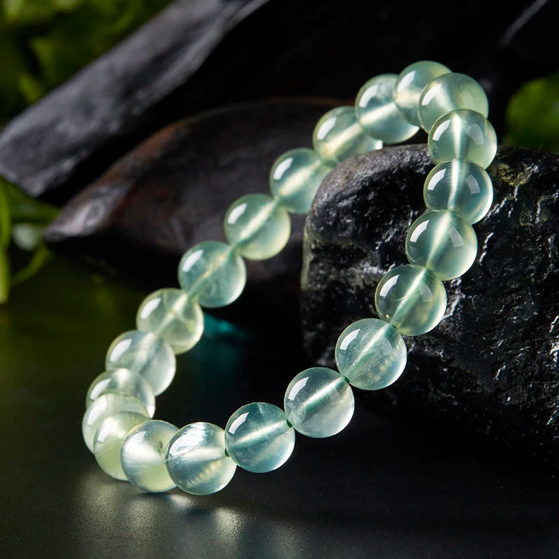Natural Green Grape Stone Beads Bracelet on Hand for Women Aquamarine Crystal Quartz Agate Stone Emo Energy Jewelry Gift Pulsera
