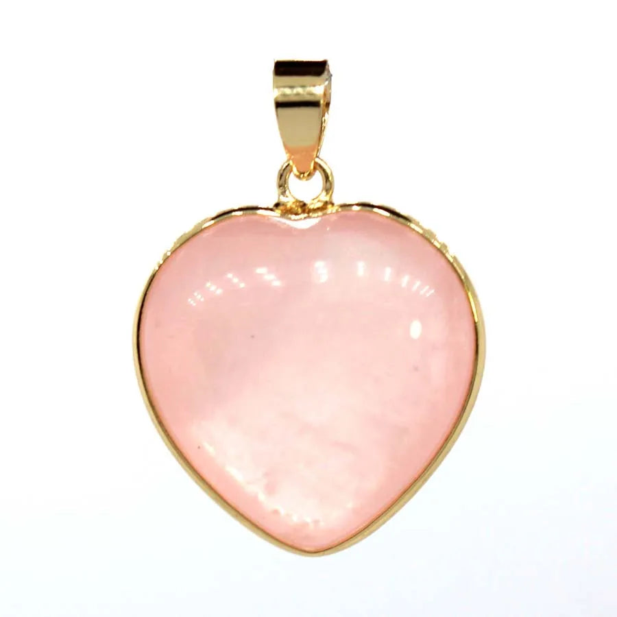 Charms Natural Healing Crystal Heart Stone Pendants For Women Necklace DIY Amethyst Rose Quartz Gemstone Choice Men Jewelry