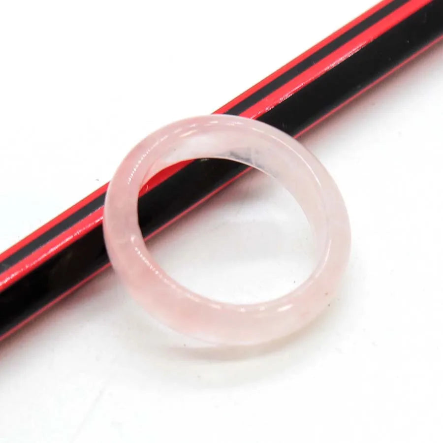 Naturtal Healing Crystal Stone Band Rings For Women Amethyst Rose Quartz Lapis Lazuli Labradorite Dainty Finger Ring Jewellery