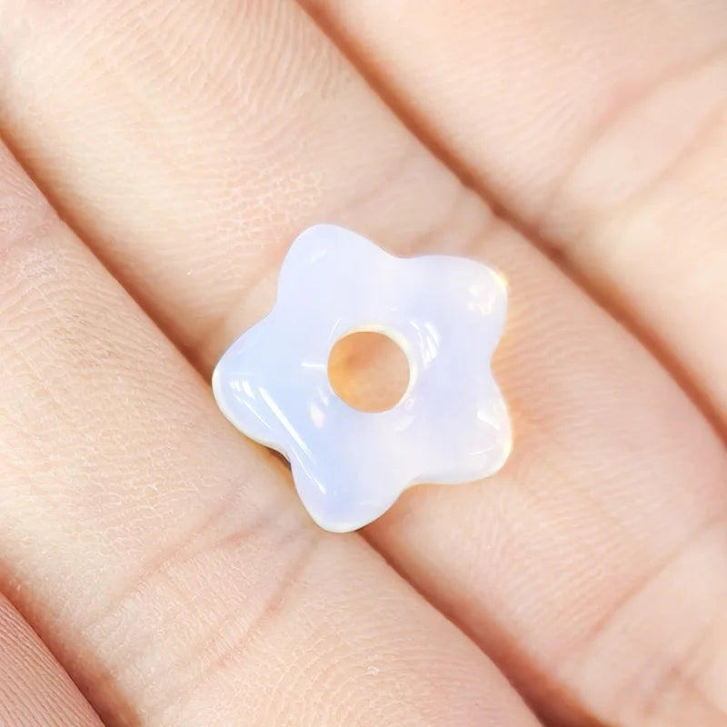 1pc Natural Stone Large Hole Beads Flower Shaped Jewelry Making DIY Necklace Bracelet Earings Accessories