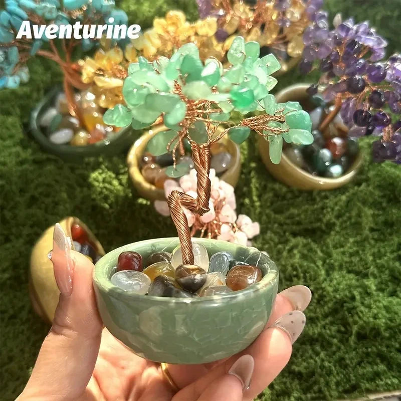 1pc, Amethyst Crystal Tree Reiki Natural Crystals Base Copper Wire Tree Life Spiritual Meditation Energy Tree Room Decor Gifts