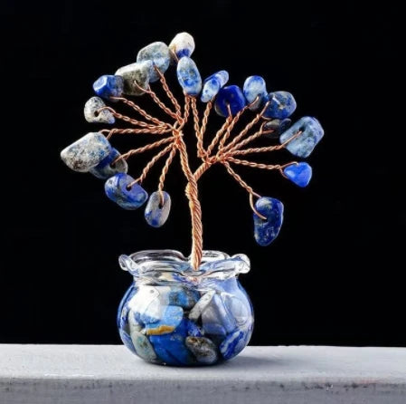 Natural Gemstone Mini Crystal Tree Bonsai Natural Stone Tabletop Decor,Home Office Luck Tree Home Ornaments