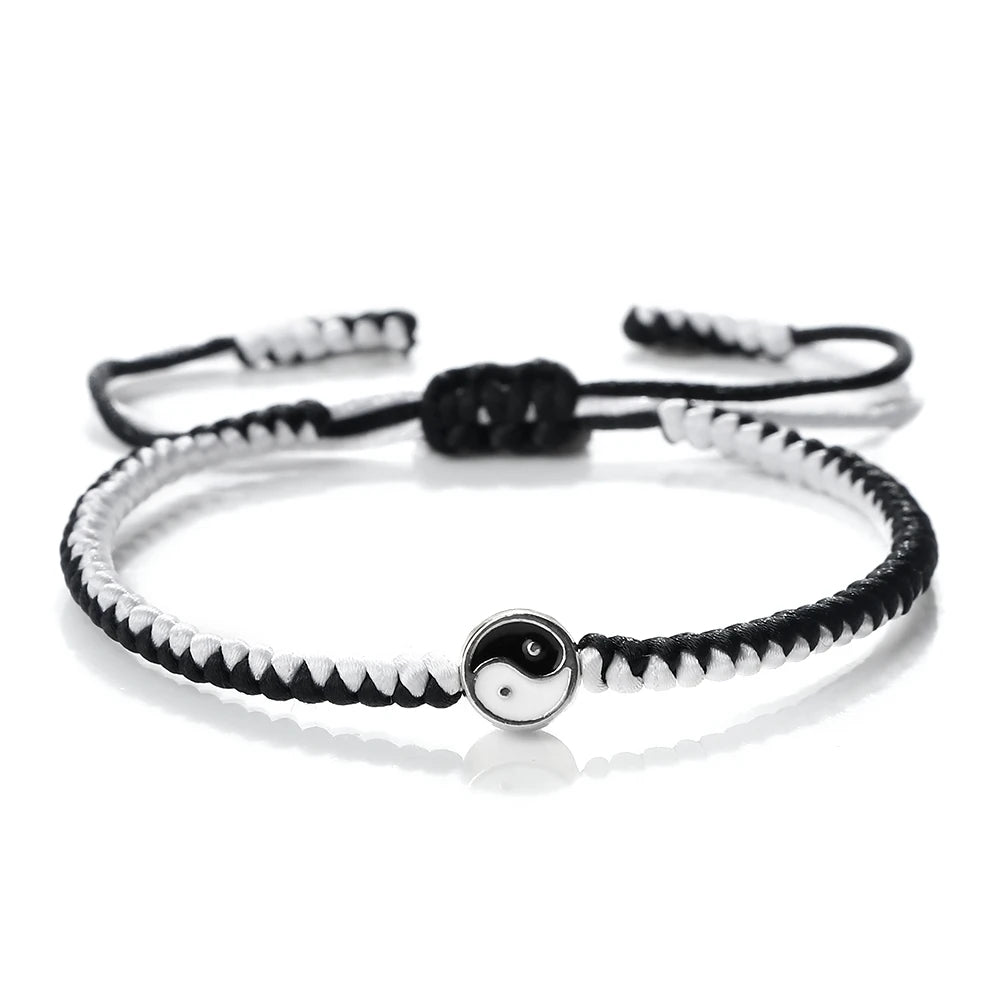 Mini Taichi Pendant Braided Bracelet Women Men Yinyang Balance Couple Bracelet&Bangles Chain Jewelry Vintage Pulsera Jewelry