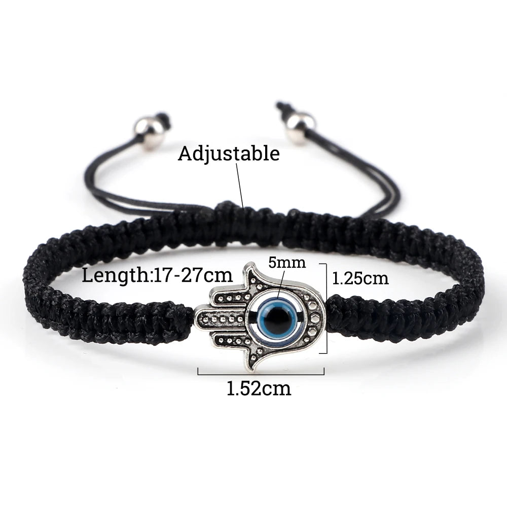 New Prayer Hand of Fatima Evil Eye Braided Bracelet Red Black Color Nylon Thread Lucky Couple Bracelet&Bangles Jewelry Men Women