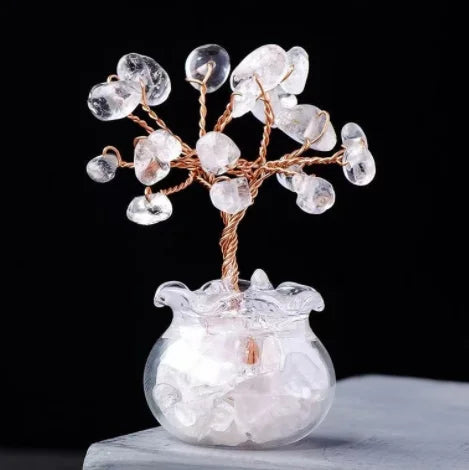 Natural Gemstone Mini Crystal Tree Bonsai Natural Stone Tabletop Decor,Home Office Luck Tree Home Ornaments