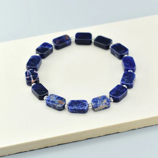 Natural Map Stone Beads Bracelet Men Women Regulate the Aura and Bring Good Luck Elastic Strand Jewelry for Kids Gift Wholesale
