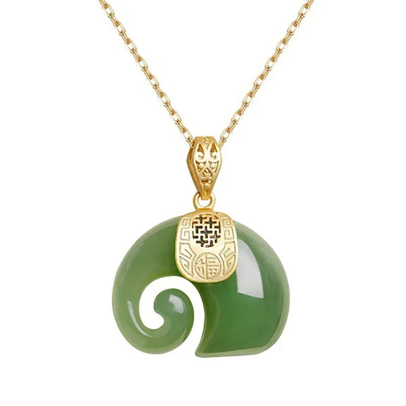 Boutique Natural Stone Hetian Jade Elephant Pendant Necklace Choker Jewelry for Women Birthday Anniversary