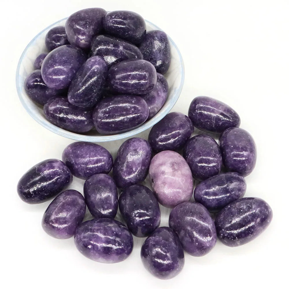 Natural Tumbled Stones Lilac Lepidolite Healing Crystal Energy Minerals Specimen Meditation Gems Aquarium Tank Garden Home Decor