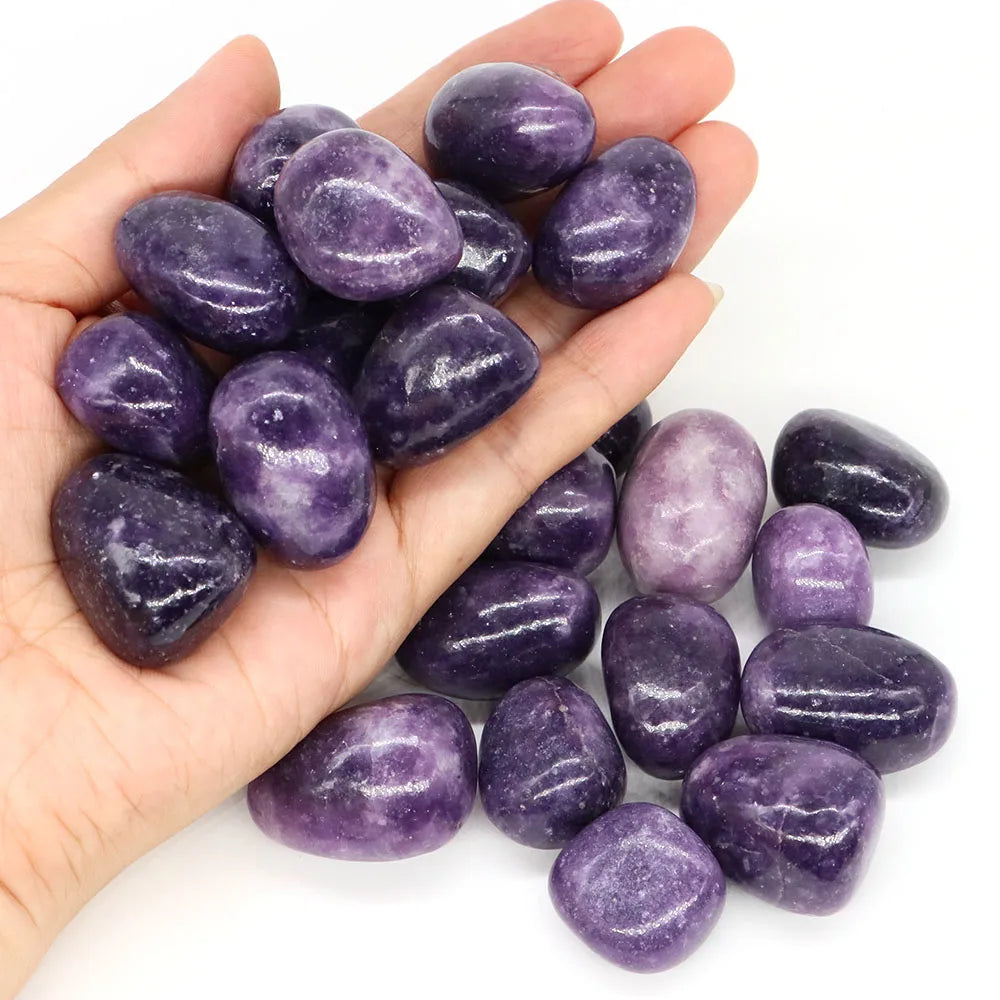 Natural Tumbled Stones Lilac Lepidolite Healing Crystal Energy Minerals Specimen Meditation Gems Aquarium Tank Garden Home Decor