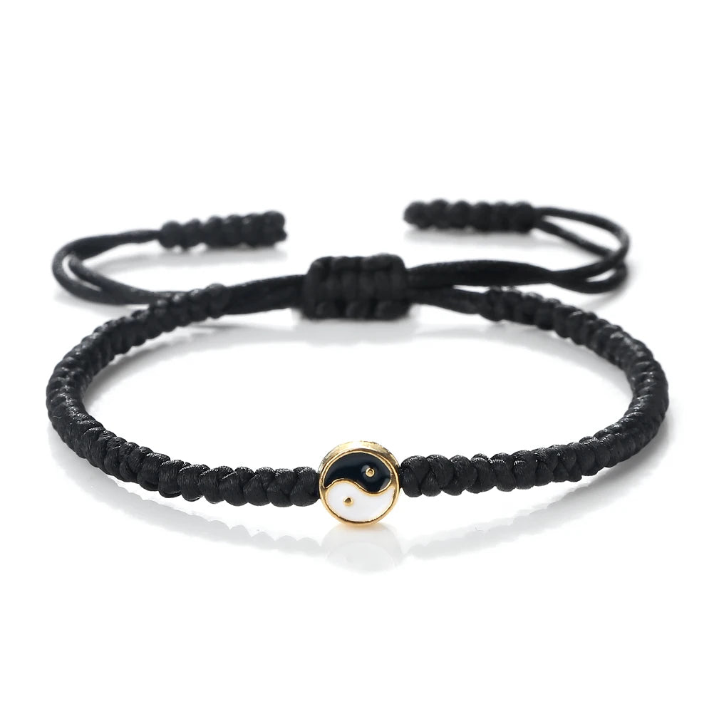 Mini Taichi Pendant Braided Bracelet Women Men Yinyang Balance Couple Bracelet&Bangles Chain Jewelry Vintage Pulsera Jewelry