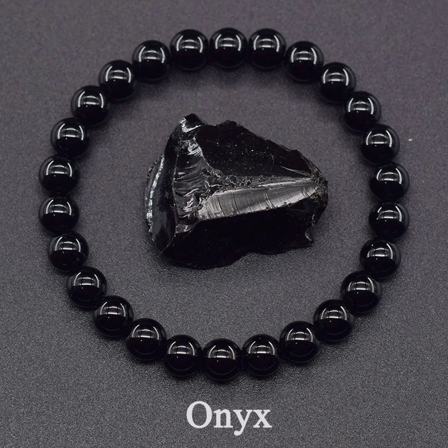 Irregular Black Obsidian Onyx Bracelet for Men Natural Shiny Black Obsidian Handmade Bangle Yoga Meditation Jewelry Wholesale