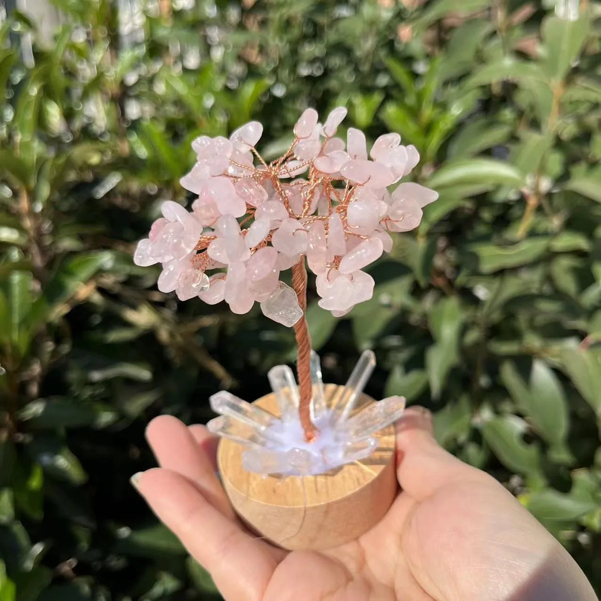 1pcs Crystal Money Tree Reiki Chakra Feng Shui Trees Decor Sparkling Crystal Tree Of Wealth With LED Base Crystal Birthday Gift