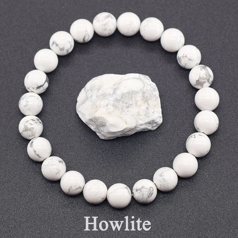 Real Natural Yellow Jade Round Beads Bracelet Women Natural Stone Crystal Amethyst Lapis Lazuli Gem Bracelet Men Gift for Lovers