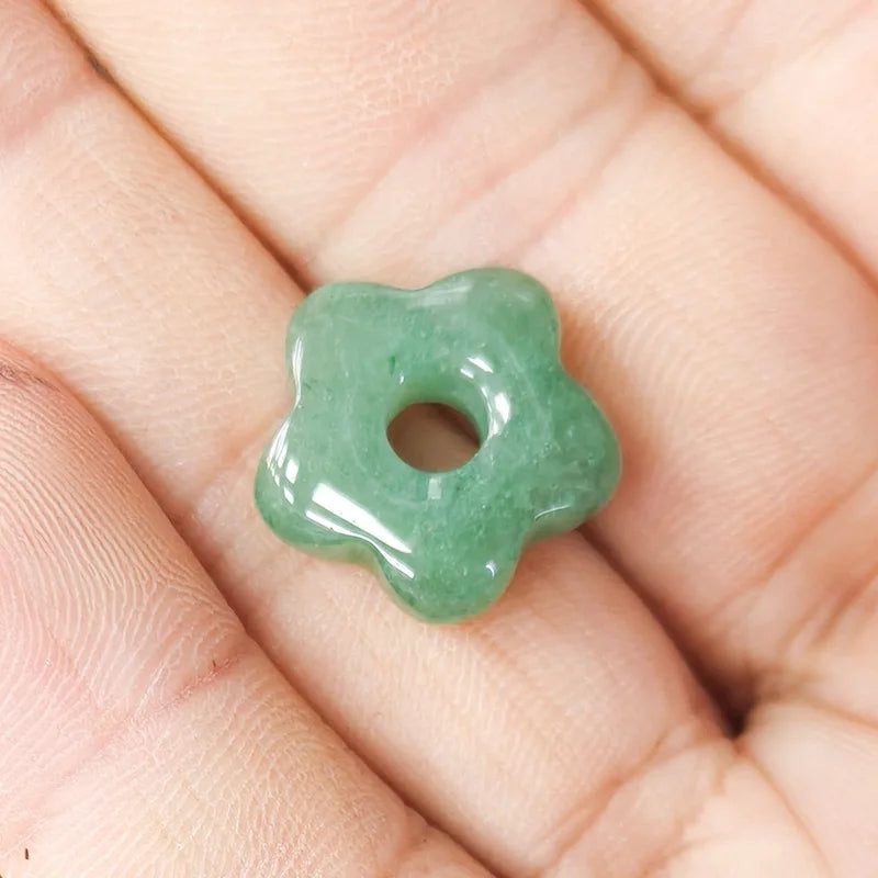 1pc Natural Stone Large Hole Beads Flower Shaped Jewelry Making DIY Necklace Bracelet Earings Accessories