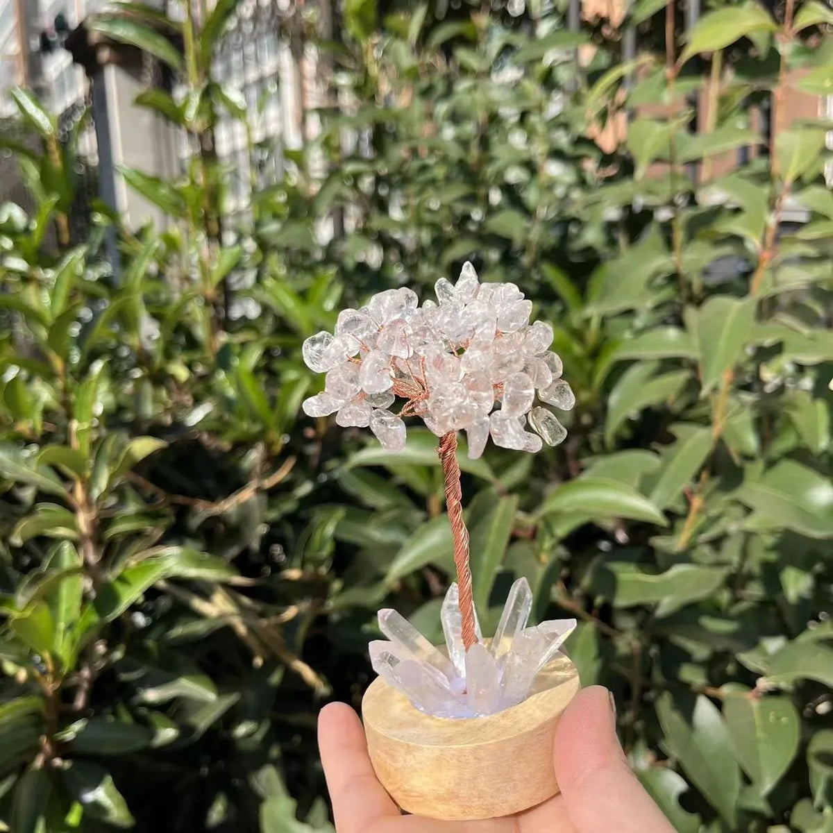 1pcs Crystal Money Tree Reiki Chakra Feng Shui Trees Decor Sparkling Crystal Tree Of Wealth With LED Base Crystal Birthday Gift