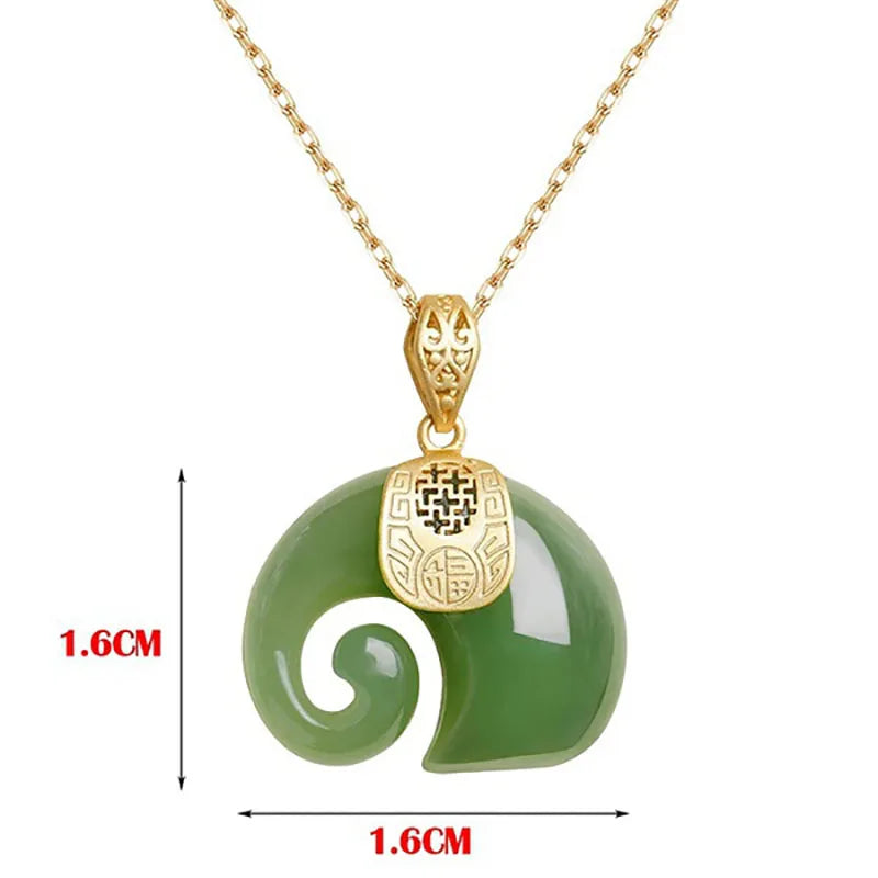 Boutique Natural Stone Hetian Jade Elephant Pendant Necklace Choker Jewelry for Women Birthday Anniversary