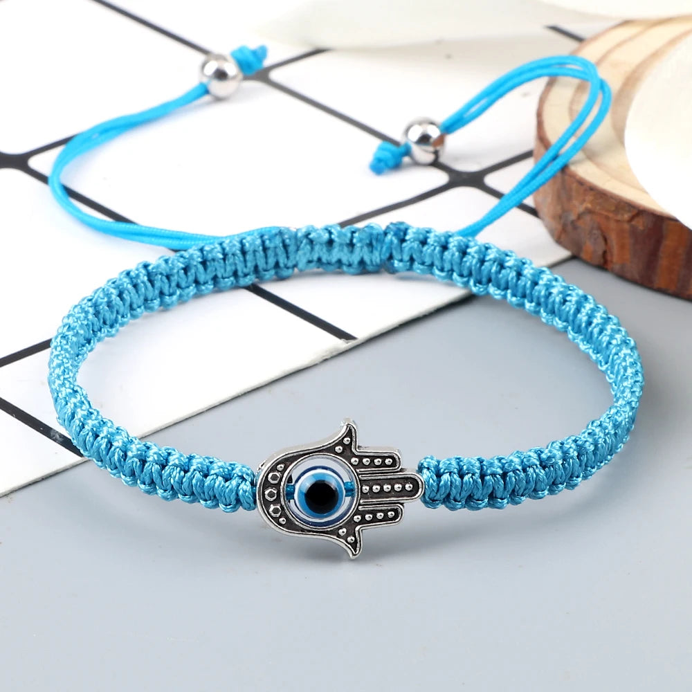 New Prayer Hand of Fatima Evil Eye Braided Bracelet Red Black Color Nylon Thread Lucky Couple Bracelet&Bangles Jewelry Men Women