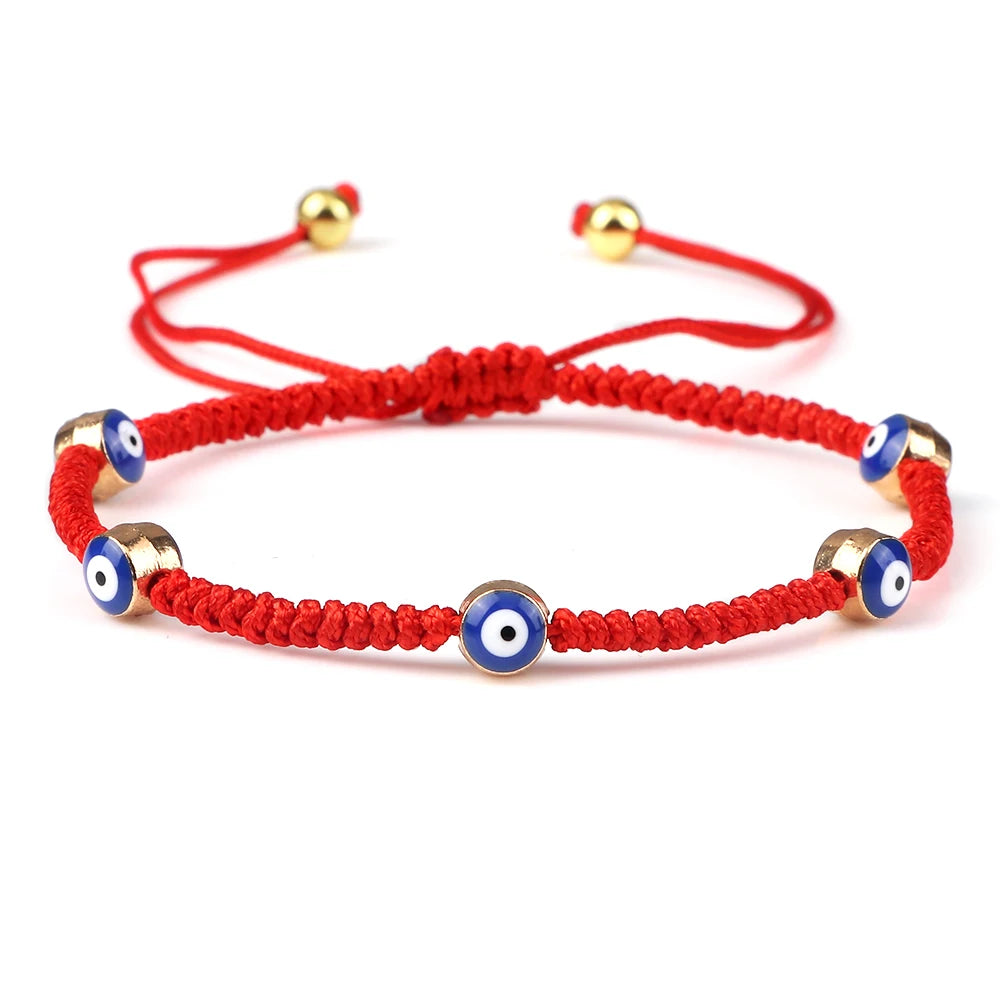 New Evil Eye Braided Bracelet Lucky Red Black Color Thread Couple Chain Handmade Prayer Bangles Pulsera Jewelry Gift for Friend
