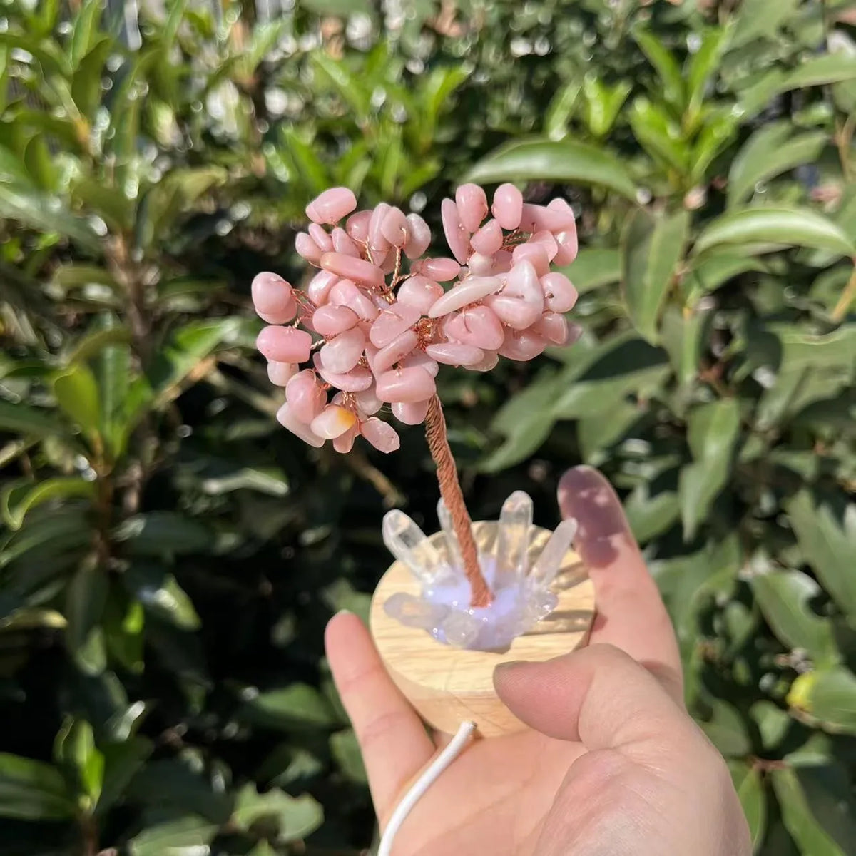 1pcs Crystal Money Tree Reiki Chakra Feng Shui Trees Decor Sparkling Crystal Tree Of Wealth With LED Base Crystal Birthday Gift