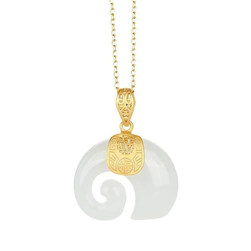 Boutique Natural Stone Hetian Jade Elephant Pendant Necklace Choker Jewelry for Women Birthday Anniversary