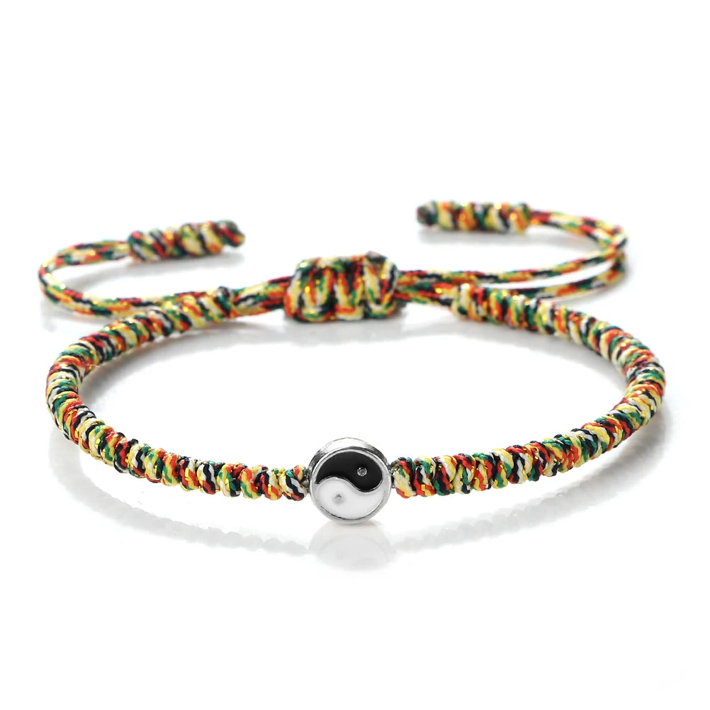 Mini Taichi Pendant Braided Bracelet Women Men Yinyang Balance Couple Bracelet&Bangles Chain Jewelry Vintage Pulsera Jewelry