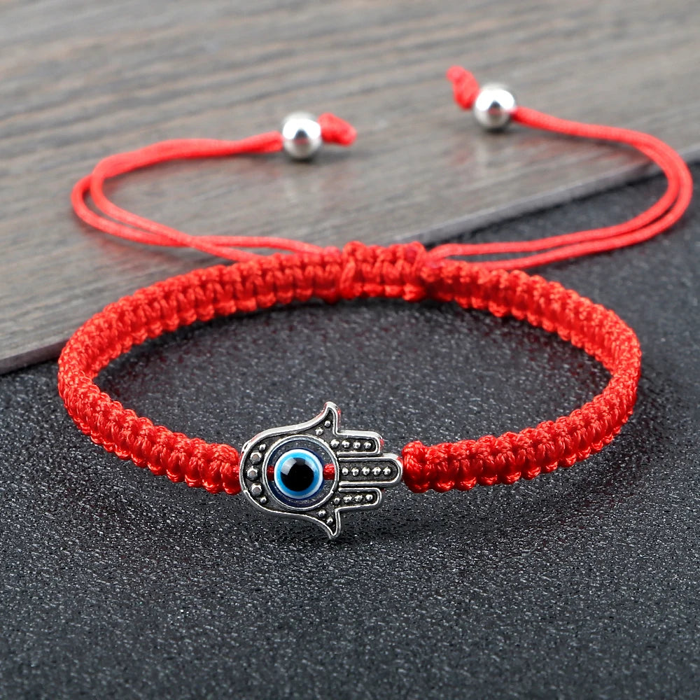 New Prayer Hand of Fatima Evil Eye Braided Bracelet Red Black Color Nylon Thread Lucky Couple Bracelet&Bangles Jewelry Men Women