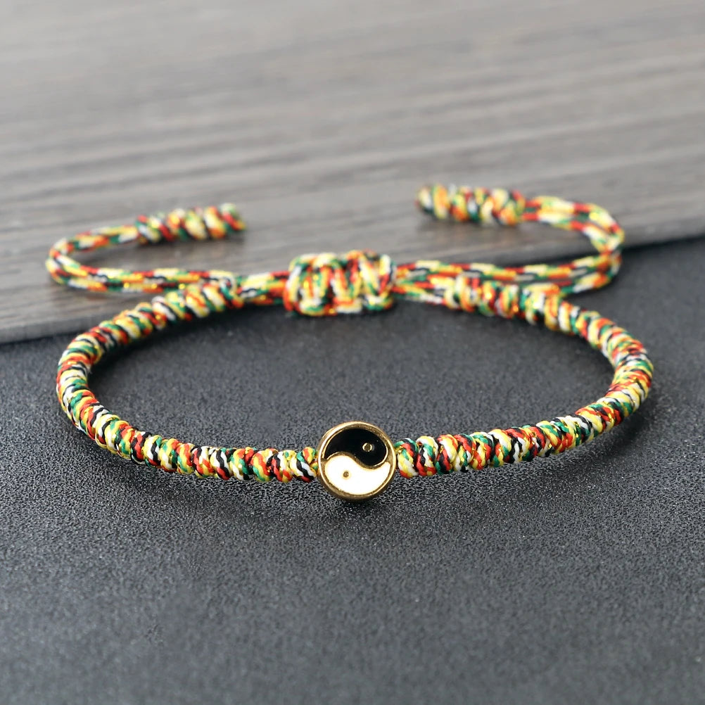 Mini Taichi Pendant Braided Bracelet Women Men Yinyang Balance Couple Bracelet&Bangles Chain Jewelry Vintage Pulsera Jewelry