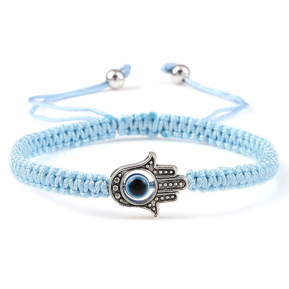 New Prayer Hand of Fatima Evil Eye Braided Bracelet Red Black Color Nylon Thread Lucky Couple Bracelet&Bangles Jewelry Men Women