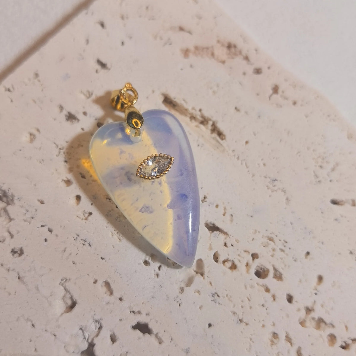 1pc Romantic Heartshape Natural Stone Pendant Green Aventurine Opal Stone Pendant for Women Jewelry Christmas Gift
