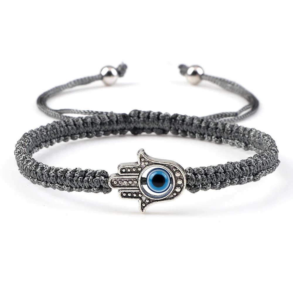 New Prayer Hand of Fatima Evil Eye Braided Bracelet Red Black Color Nylon Thread Lucky Couple Bracelet&Bangles Jewelry Men Women