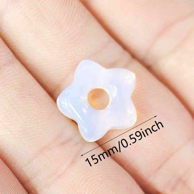1pc Natural Stone Large Hole Beads Flower Shaped Jewelry Making DIY Necklace Bracelet Earings Accessories