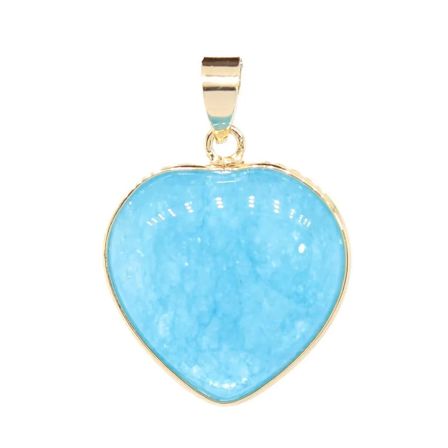 Charms Natural Healing Crystal Heart Stone Pendants For Women Necklace DIY Amethyst Rose Quartz Gemstone Choice Men Jewelry