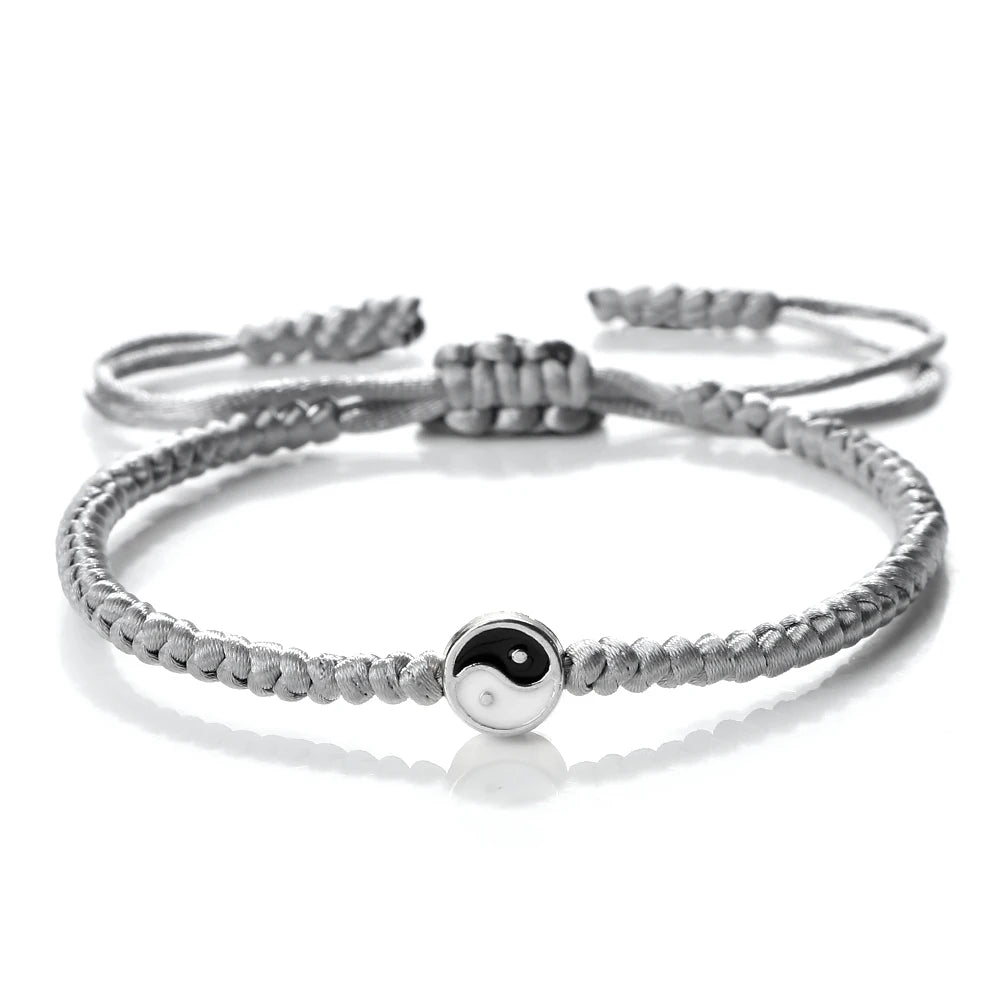 Mini Taichi Pendant Braided Bracelet Women Men Yinyang Balance Couple Bracelet&Bangles Chain Jewelry Vintage Pulsera Jewelry