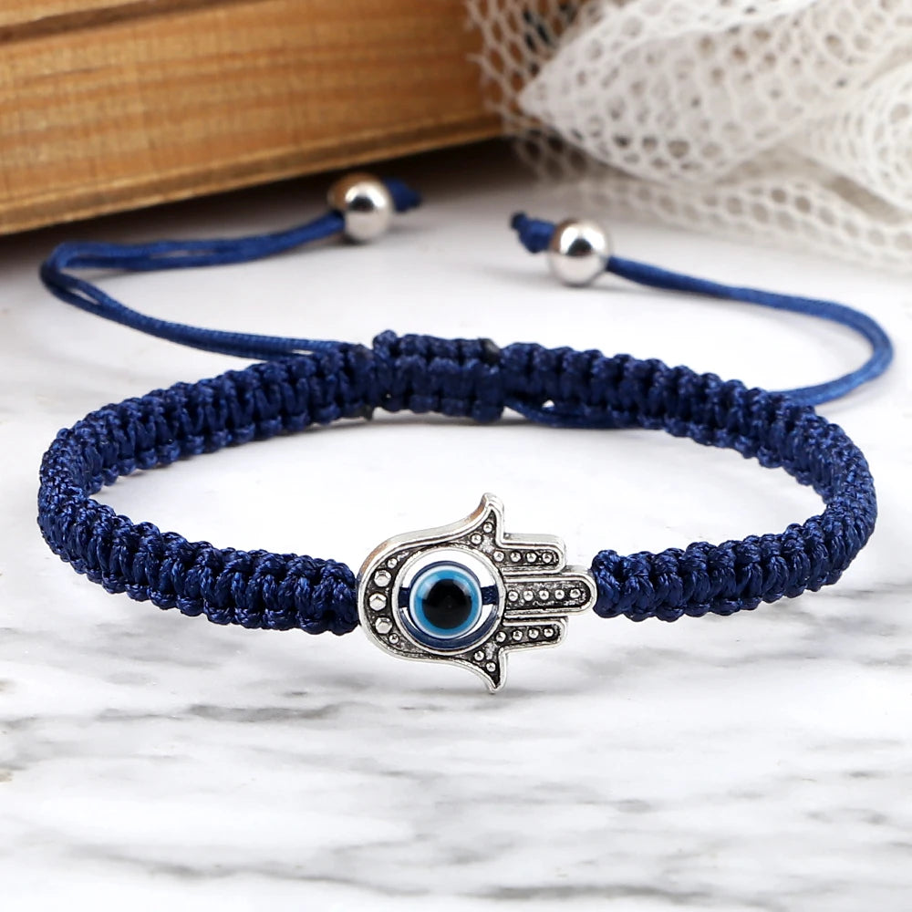 New Prayer Hand of Fatima Evil Eye Braided Bracelet Red Black Color Nylon Thread Lucky Couple Bracelet&Bangles Jewelry Men Women