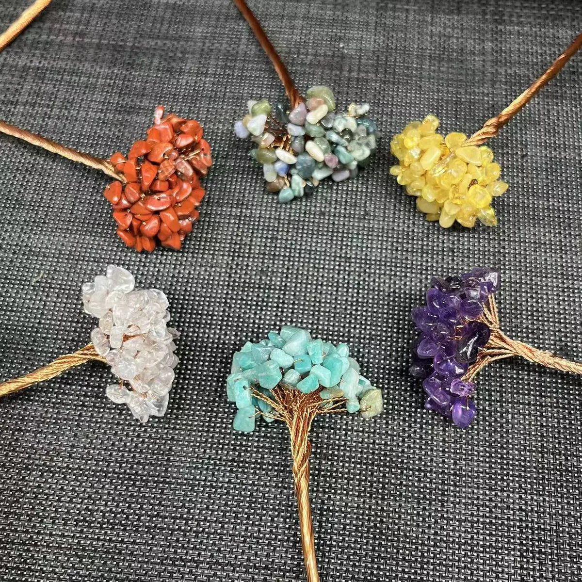 Natural Crystal Money Lucky Tree Amethyst Rose quartz Reiki Healing Fengshui Tree For Wealth And DIY Luck Home Decoration