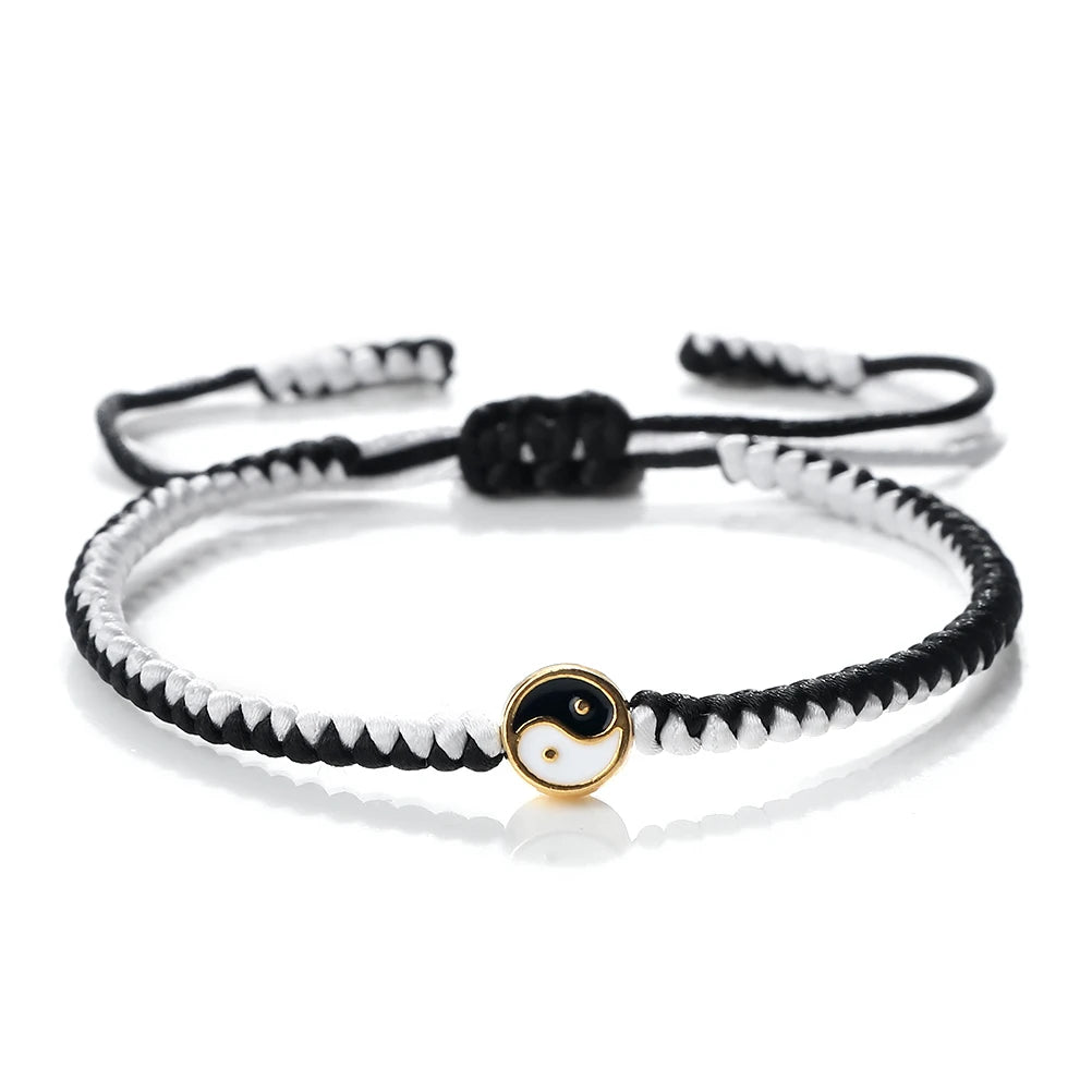 Mini Taichi Pendant Braided Bracelet Women Men Yinyang Balance Couple Bracelet&Bangles Chain Jewelry Vintage Pulsera Jewelry