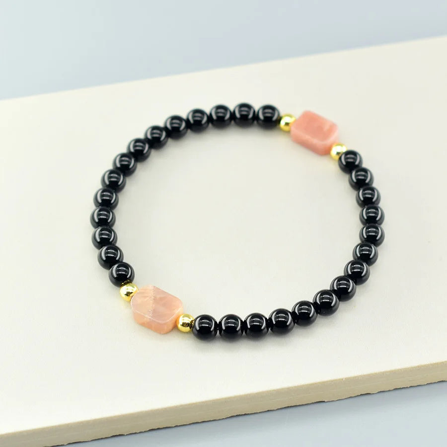 Natural Map Stone Beads Bracelet Men Women Regulate the Aura and Bring Good Luck Elastic Strand Jewelry for Kids Gift Wholesale