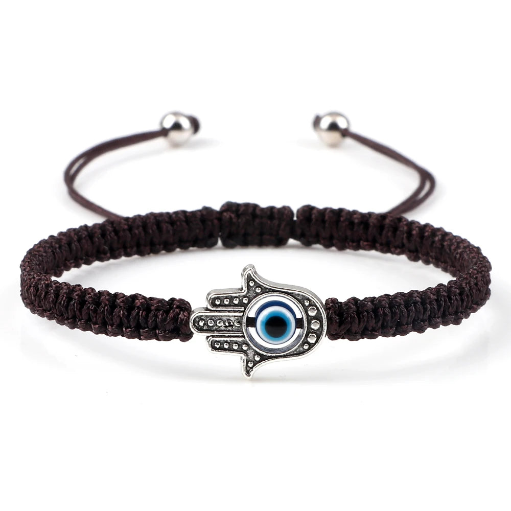 New Prayer Hand of Fatima Evil Eye Braided Bracelet Red Black Color Nylon Thread Lucky Couple Bracelet&Bangles Jewelry Men Women