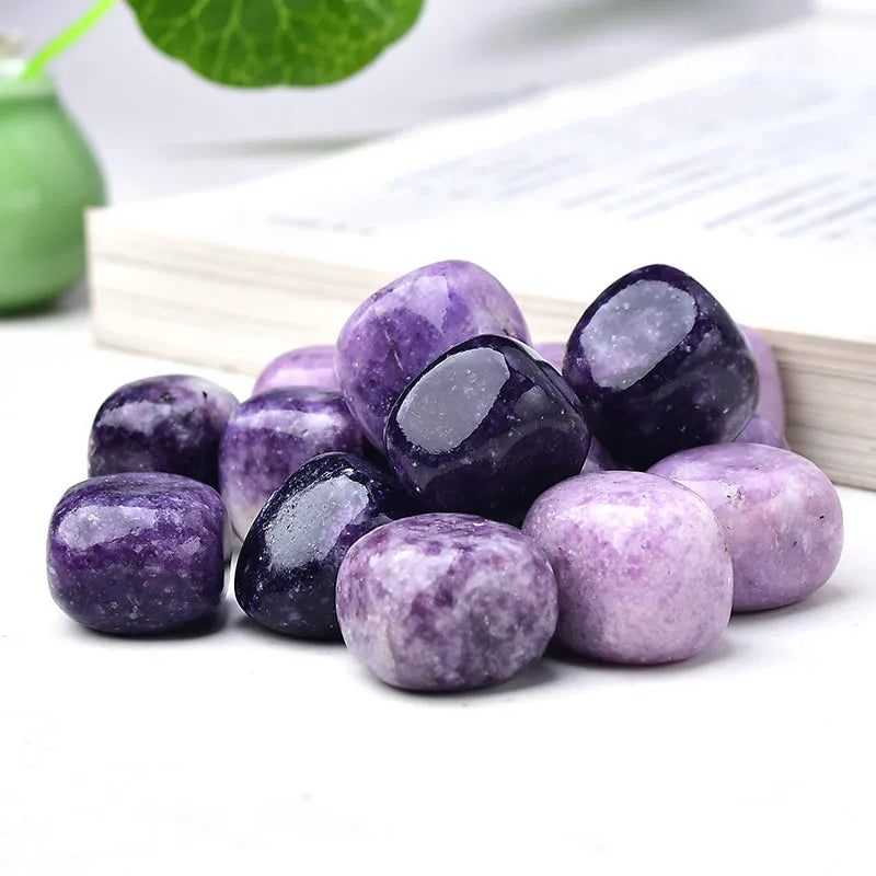 Natural Tumbled Stones Lilac Lepidolite Healing Crystal Energy Minerals Specimen Meditation Gems Aquarium Tank Garden Home Decor
