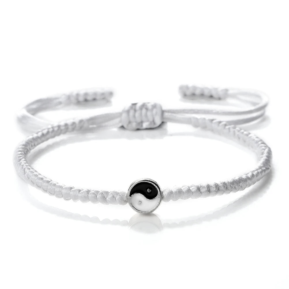 Mini Taichi Pendant Braided Bracelet Women Men Yinyang Balance Couple Bracelet&Bangles Chain Jewelry Vintage Pulsera Jewelry