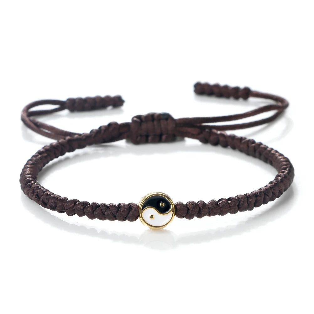 Mini Taichi Pendant Braided Bracelet Women Men Yinyang Balance Couple Bracelet&Bangles Chain Jewelry Vintage Pulsera Jewelry