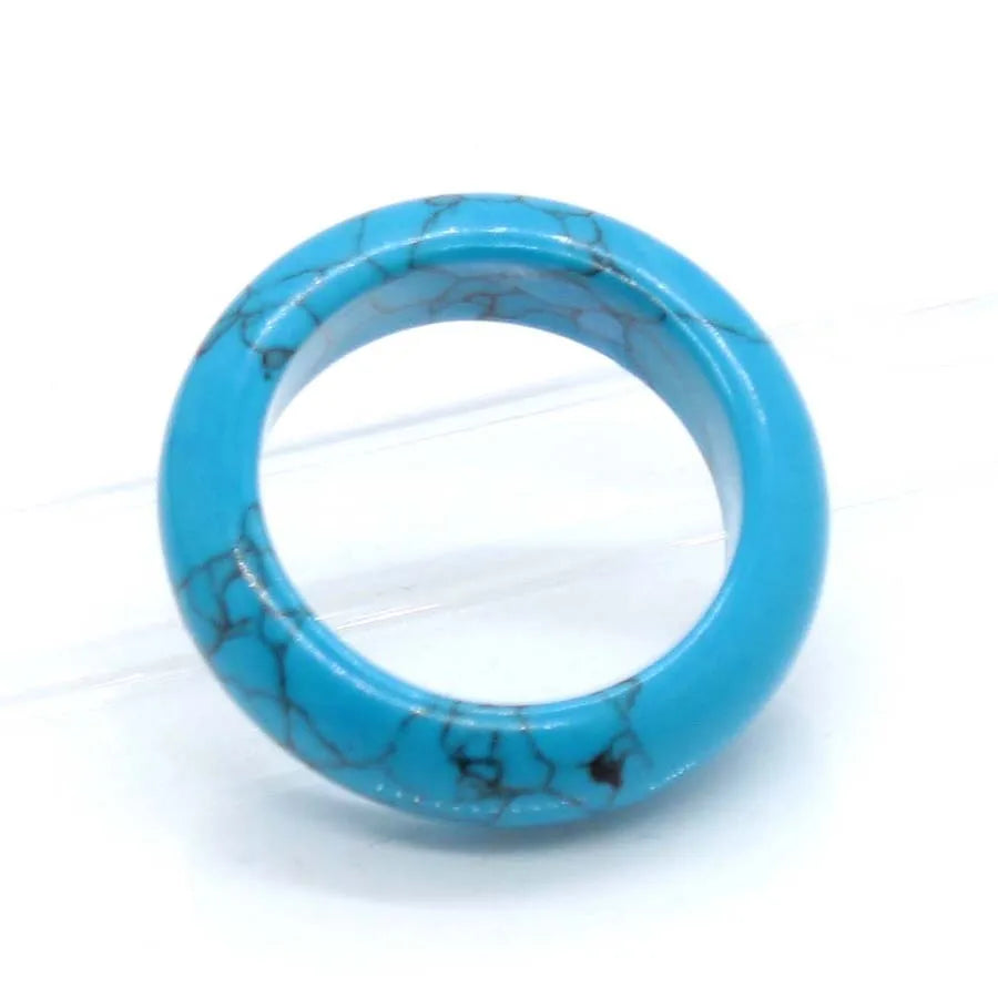 Naturtal Healing Crystal Stone Band Rings For Women Amethyst Rose Quartz Lapis Lazuli Labradorite Dainty Finger Ring Jewellery