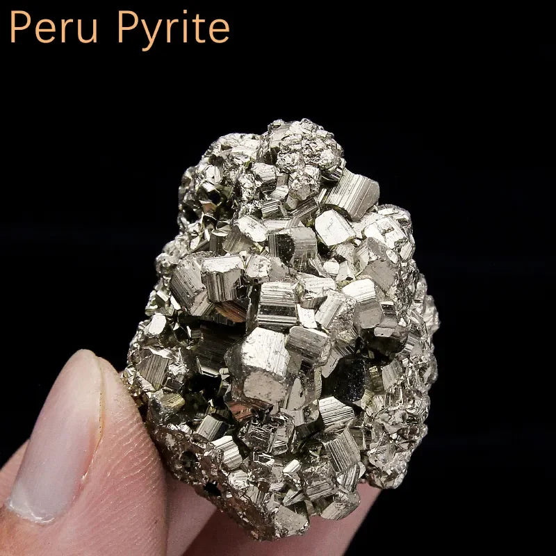 1pcs High Quality Natural Peru Pyrite Ore Stone Crystal Mineral Specimen Pyrite Cube Cluster Energy Home Decoration