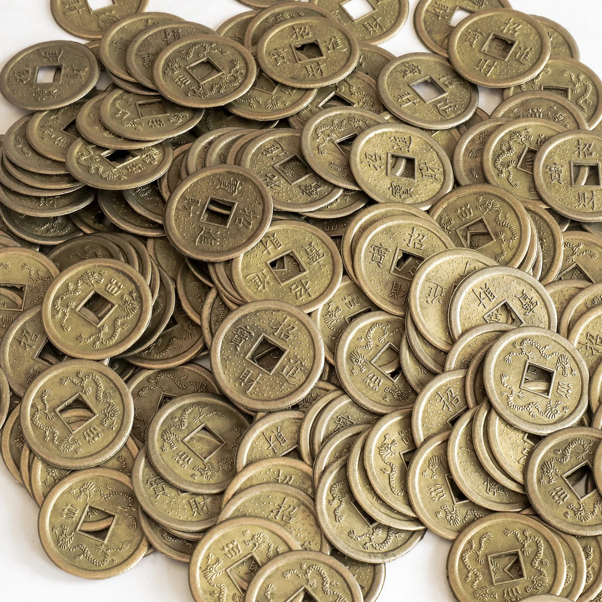 10/20/24Mm Chinese Feng Shui Lucky Coins Ancient Oriental Emperor Qing Money Good Fortune Dragon Coin Gift for Collection
