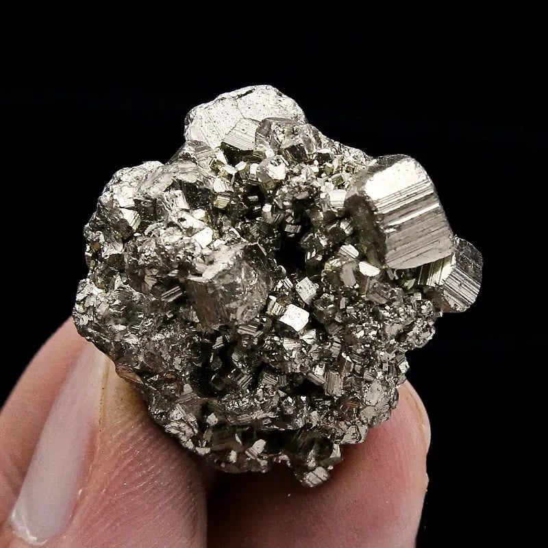 1pcs High Quality Natural Peru Pyrite Ore Stone Crystal Mineral Specimen Pyrite Cube Cluster Energy Home Decoration