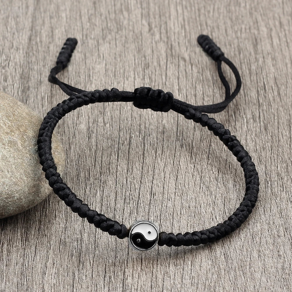 Mini Taichi Pendant Braided Bracelet Women Men Yinyang Balance Couple Bracelet&Bangles Chain Jewelry Vintage Pulsera Jewelry